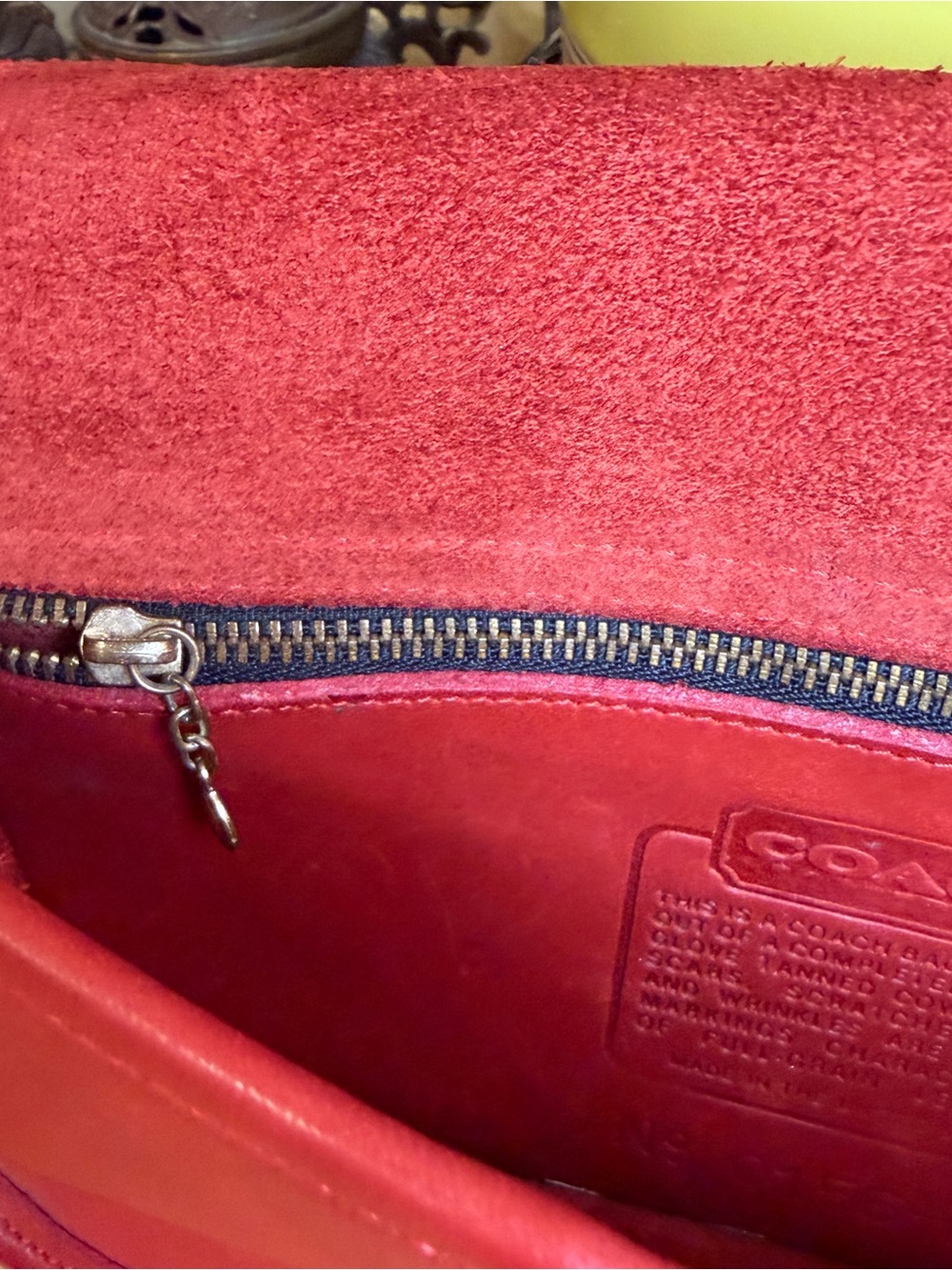 Vintage Coach Dinky 80s 90s Cherry Red Leather Crossbody Bag Purse Made In USA - Picture 8 of 16